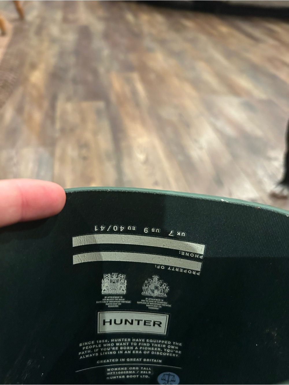 Hunter Green Tall Rain Boots - Dark Green - Picture 4 of 7